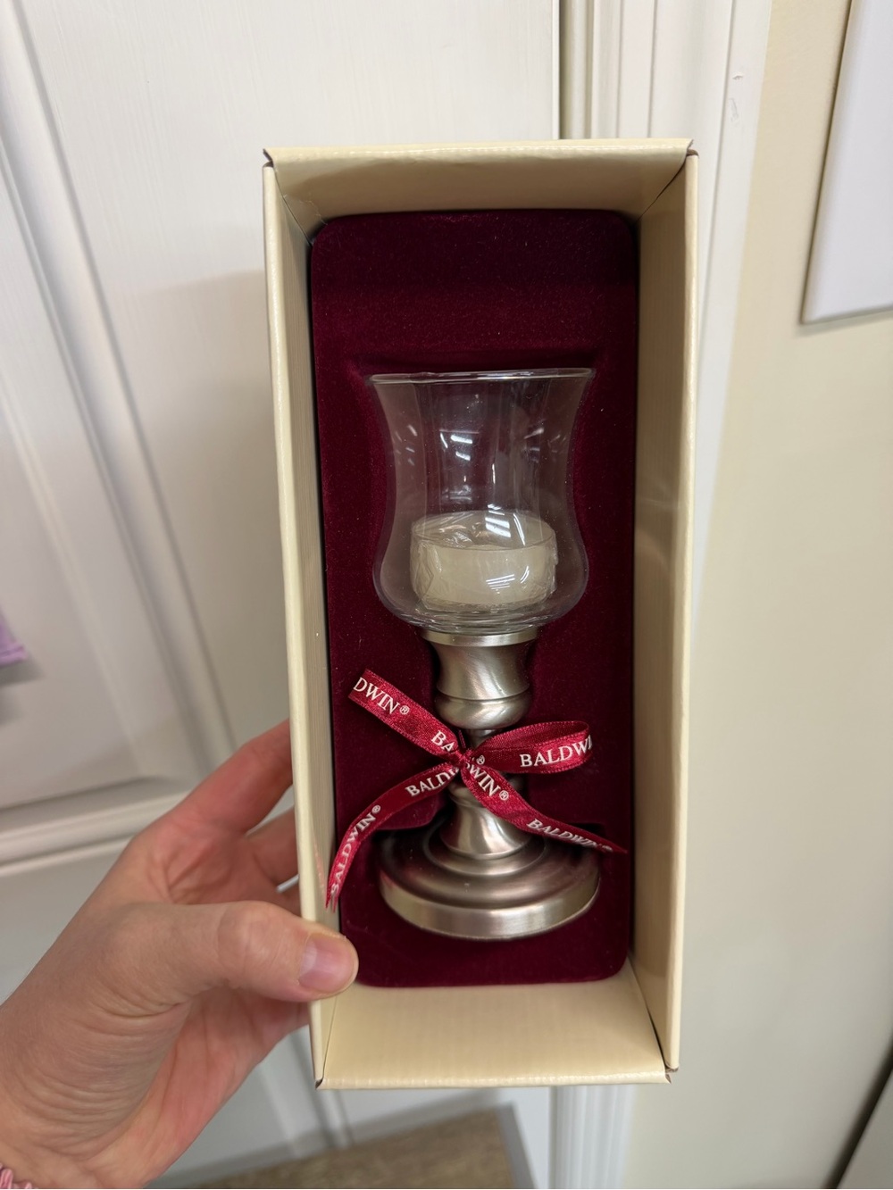 Baldwin Platinum Mist Tea Light Candle Holder